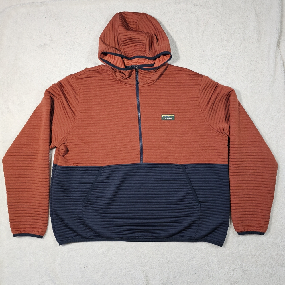 L.L. Bean Men's Hooded 1/4 Zip Pullover - Size XXL.